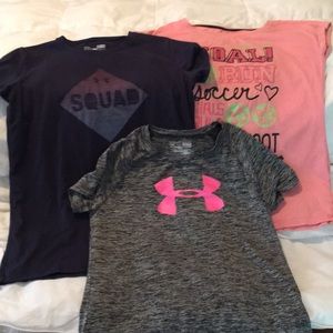 Three youth large short sleeve shirts